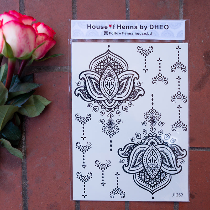 Henna tattoos that fit your vibe.Choose a design, apply, and you’re done.