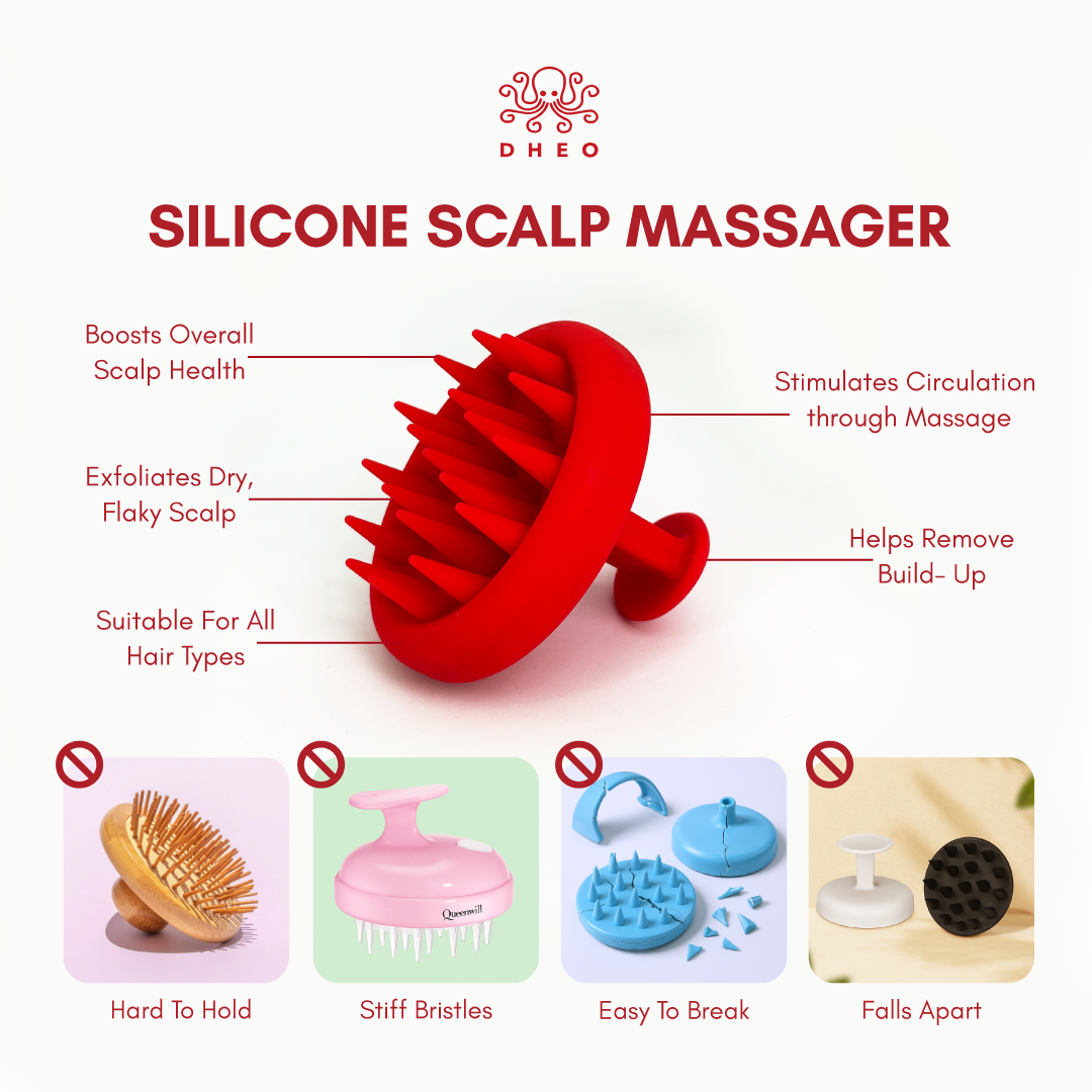 Scalp Massager – Gentle Yet Powerful Care Pair with shampoo bar or oil, move slowly in circles to stimulate roots.
Durable silicone with thick, soft bristles — suits all hair types.
Cleanses deeply while soothing scalp — safe for kids, men, and women.