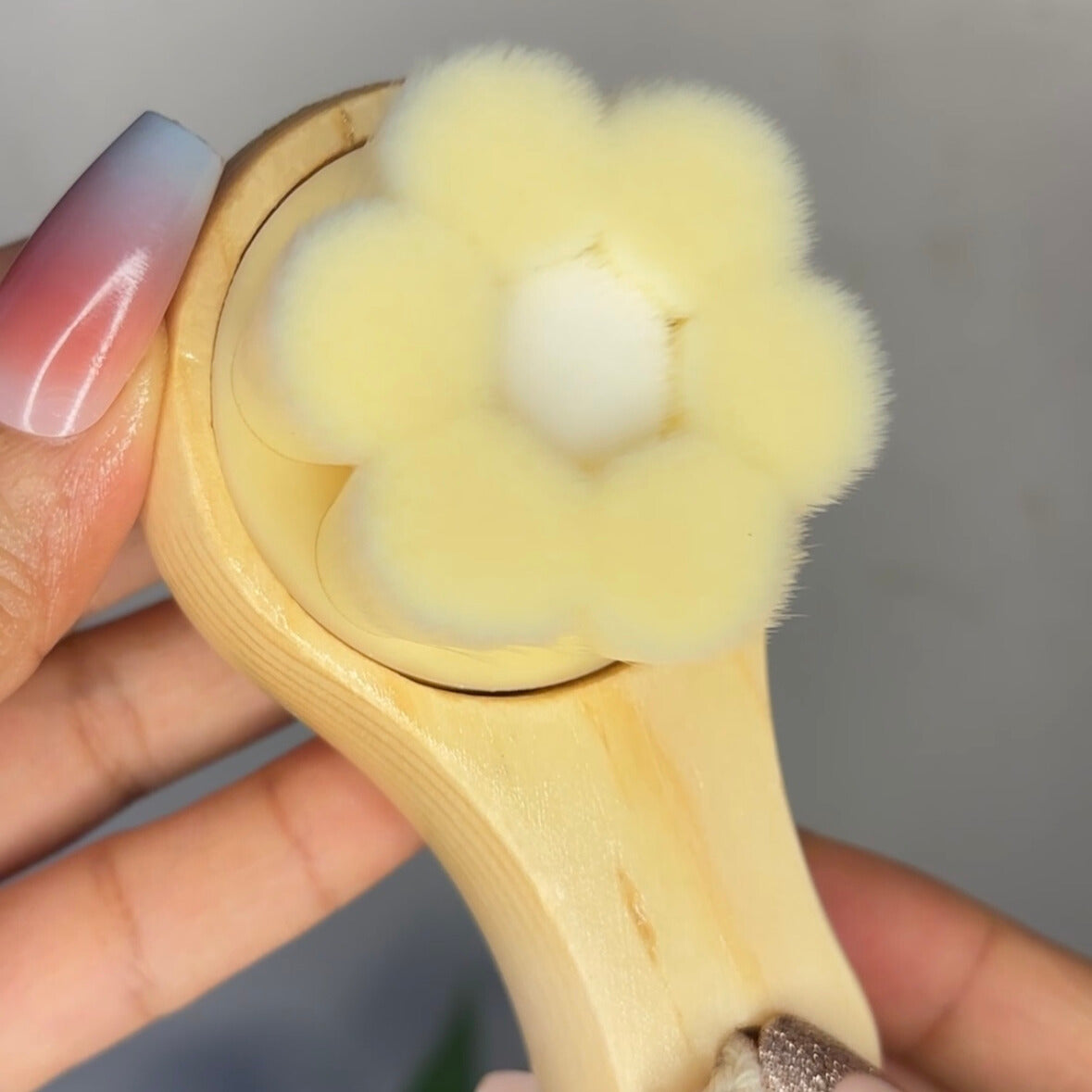 Premium DHEO Wooden Cleansing Brush for all skin types — soft synthetic bristles to remove dirt, oil, and dead skin cells while boosting circulation.