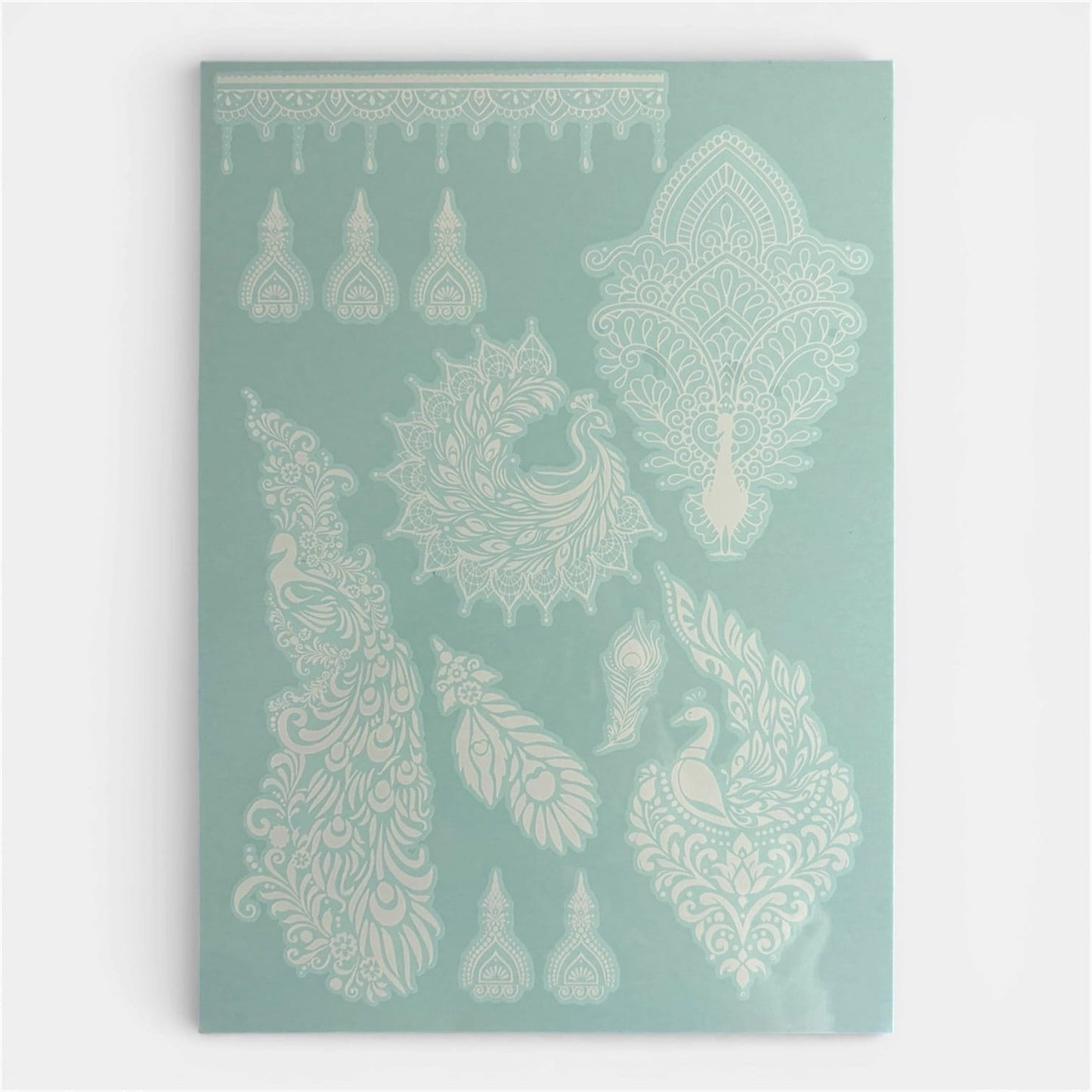 Sol henna body art design sheet showing golden sun-inspired curved line motif