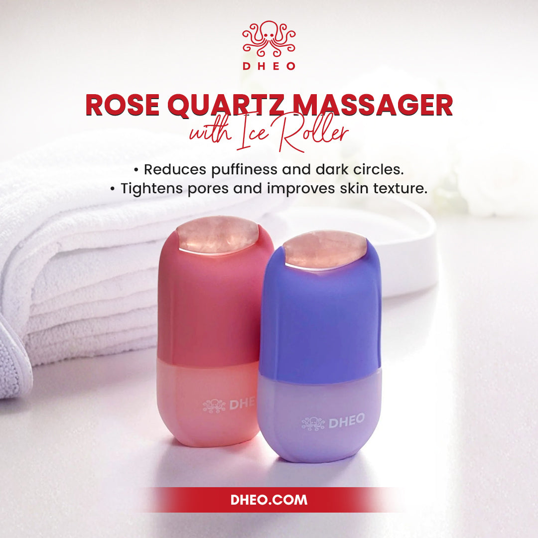 Rose Quartz Massager with Ice Roller