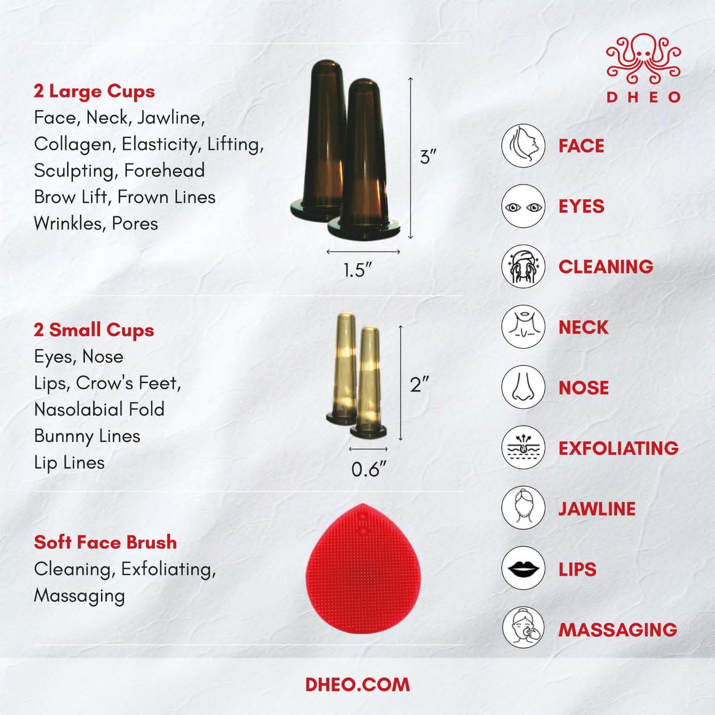  Total Face Care in One Kit
With 2 sizes of cups and a cleansing brush included, this set targets every area—from forehead to under-eyes—offering deep cleansing, detoxifying effects, and sculpting benefits in one simple routine.