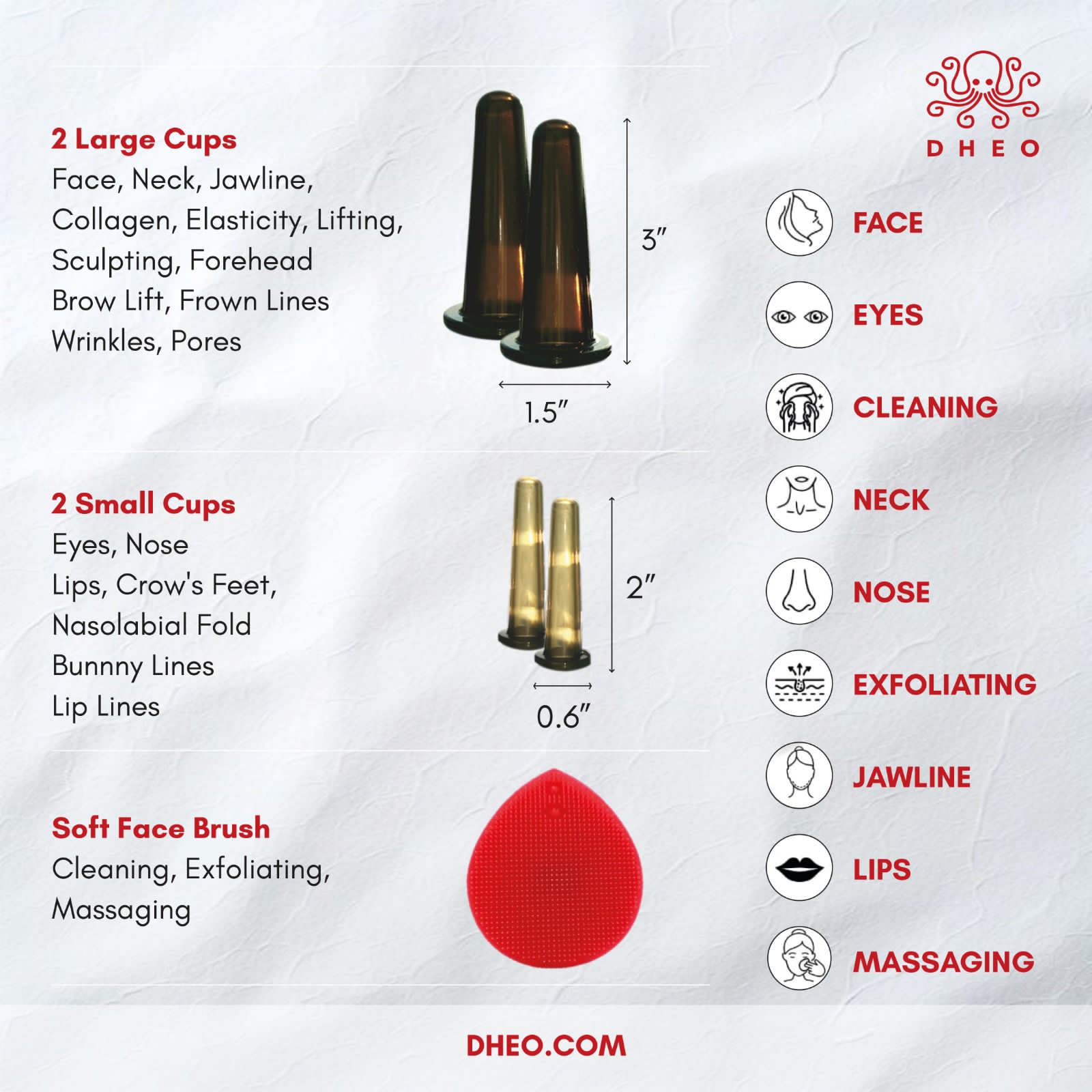  Total Face Care in One Kit
With 2 sizes of cups and a cleansing brush included, this set targets every area—from forehead to under-eyes—offering deep cleansing, detoxifying effects, and sculpting benefits in one simple routine.
