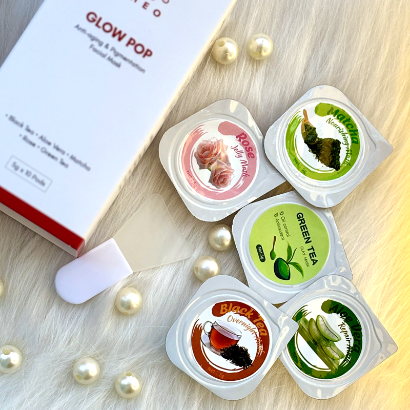  Glow Pop Box – The Complete Ritual
Why choose one when you can have all five? The Glow Pop box gives you a skincare solution for every mood—hydrate, detox, repair, glow, or nourish. It’s your weekly facial plan in one cute, powerful box!