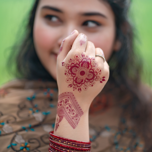 Peel, press, and impress .Gorgeous henna tattoos without the wait