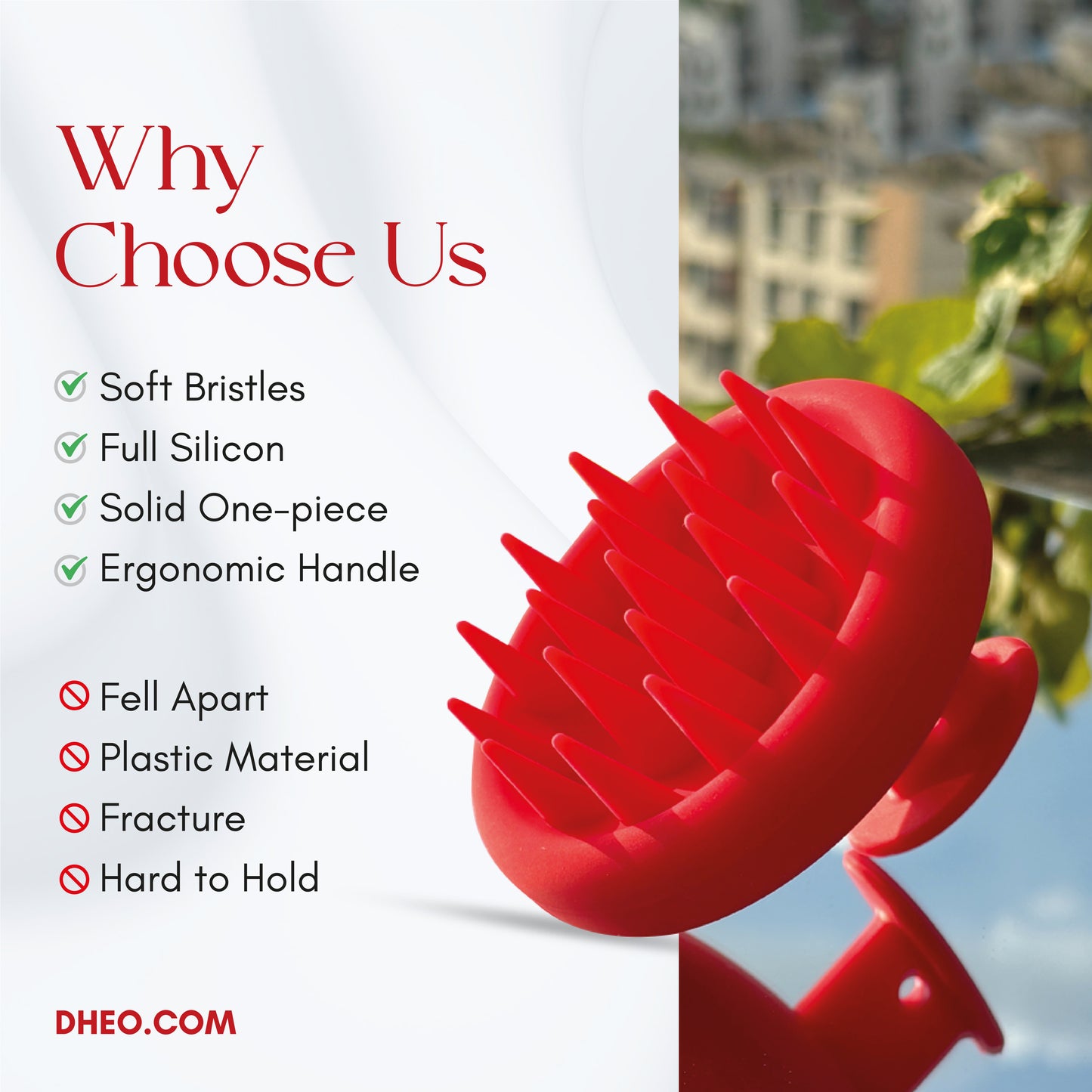 DHEO RED Silicone Scalp Massager - Limited Edition