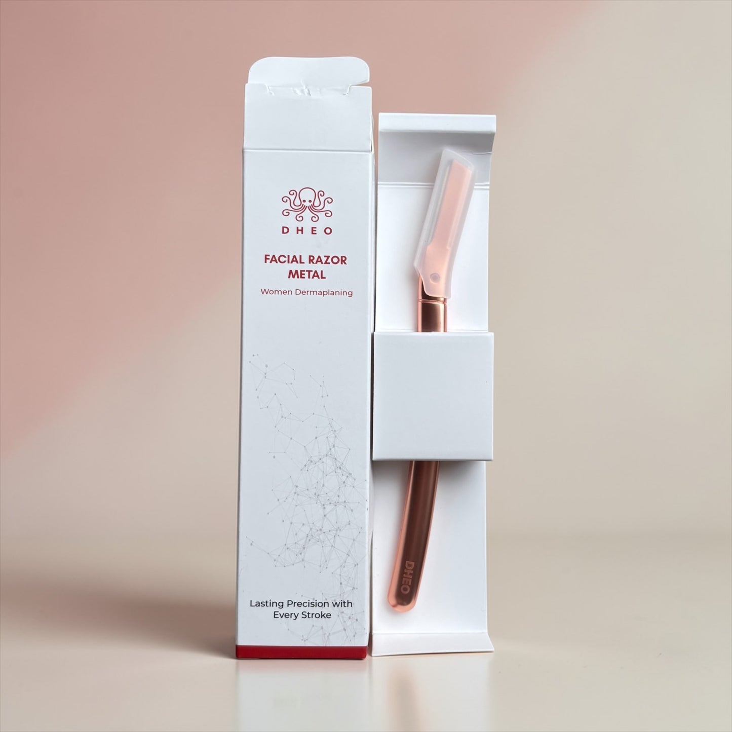 Women's metal facial razor and dermaplaning tool for smooth, hair-free skin | DHEO